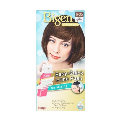 บีเง็น ผลิตภัณฑ์เปลี่ยนสีผม เบอร์ 6-35 สีน้ำตาลอ่อนคาราเมล 1 ชุด (Bigen No. 6-35 Light Caramel Brown Cream Color 1 Set)