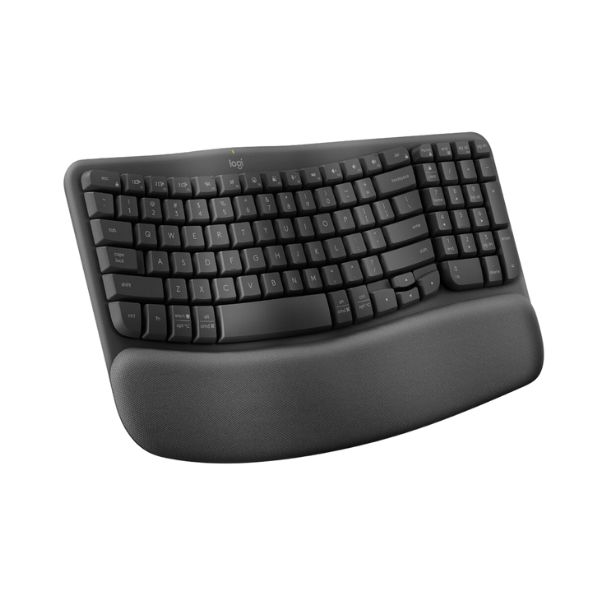 ราคา Logitech Wave Keys wireless ergonomic keyboard with a cushioned palm rest คีย์บอร์ดไร้สาย บลูทูธ เหมาะกับสรีระ พร้อมที่วางฝ่ามือบุนวม TH Eng Keycaps (21350677210) LAZADA